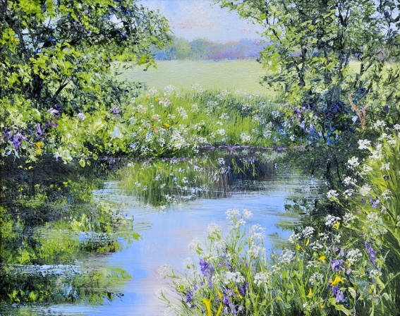 Flag Iris and cow Parsley, the Ouse